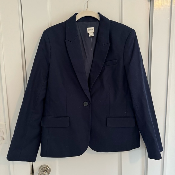 J Crew Cotton Work Blazer in Navy size 12 - Picture 2 of 7
